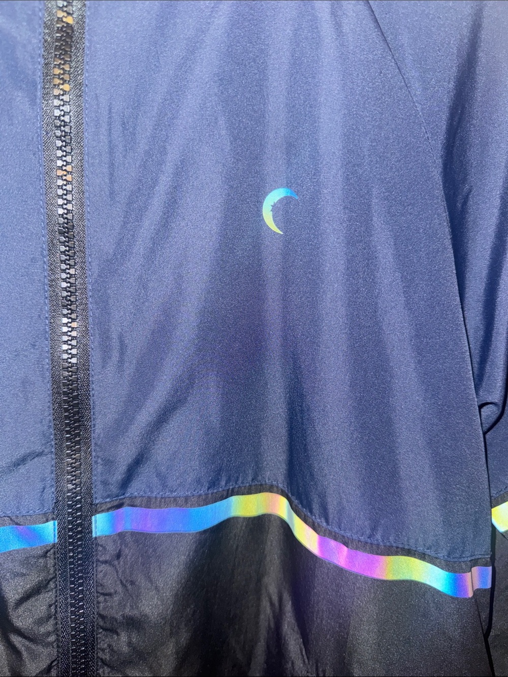 Kids Navy and Black Zyia Windbreaker Jacket with Reflective Trim - Picture 2 of 4